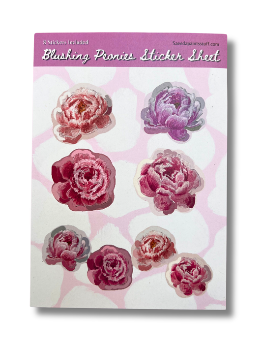 Blushing Peonies Sticker Sheet