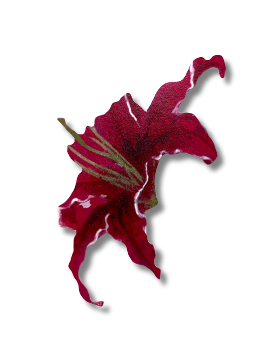 Single Red Lily Sticker